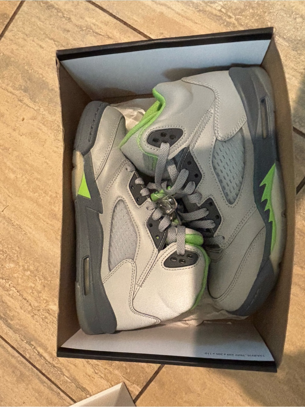 Nike Grey and Neon Green Basketball Sneakers